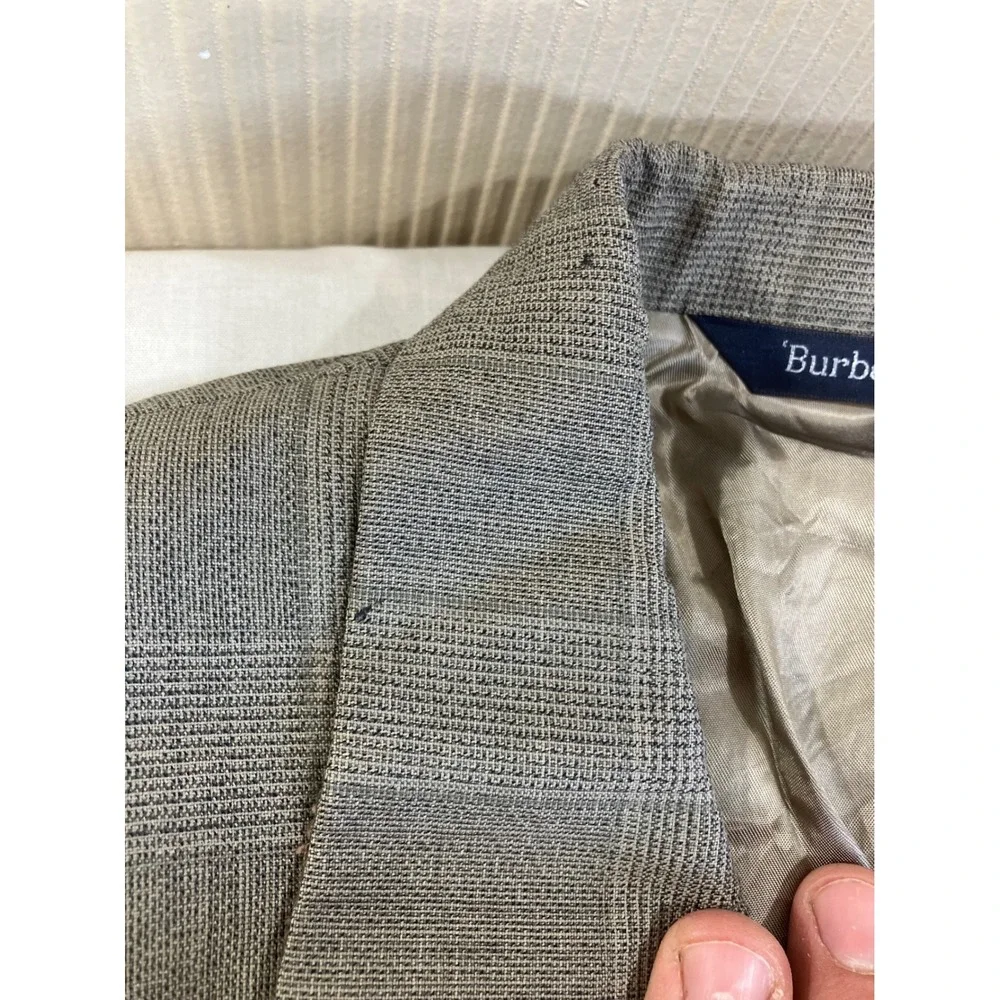 Burberrys Mens Sz-42R Gray Glen Plaid‎ 100% Pure Wool 2 Button Pleated Suit